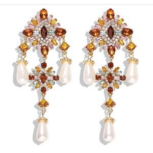 Bridal Formal Chandelier Pearl Earrings